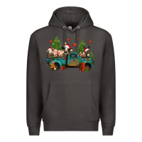 Smoke christmas farm animals truck Premium Hoodie - Jasminsmagicworld