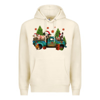Tofu christmas farm animals truck Premium Hoodie - Jasminsmagicworld