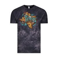 Cloud Black leopard cowhide sunflower texas map Vintage Tee - Artiststas
