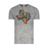 Cloud Rock leopard cowhide sunflower texas map Vintage Tee - Artiststas