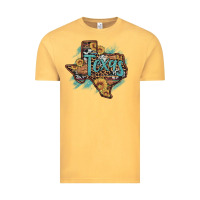 Vintage Mustard leopard cowhide sunflower texas map Vintage Tee - Artiststas