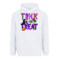 White Trick or Treat Heavyweight Hoodie - texasbilliewilder