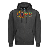 Charcoal Heather Love Lady Of Guadalupe Zipper Hoodie - RanaPortraitStore