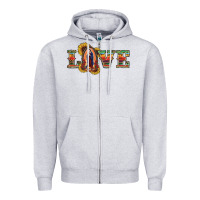 Heather Grey Love Lady Of Guadalupe Zipper Hoodie - RanaPortraitStore