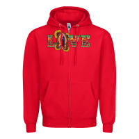 Red Love Lady Of Guadalupe Zipper Hoodie - RanaPortraitStore