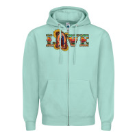 Seafoam Love Lady Of Guadalupe Zipper Hoodie - RanaPortraitStore