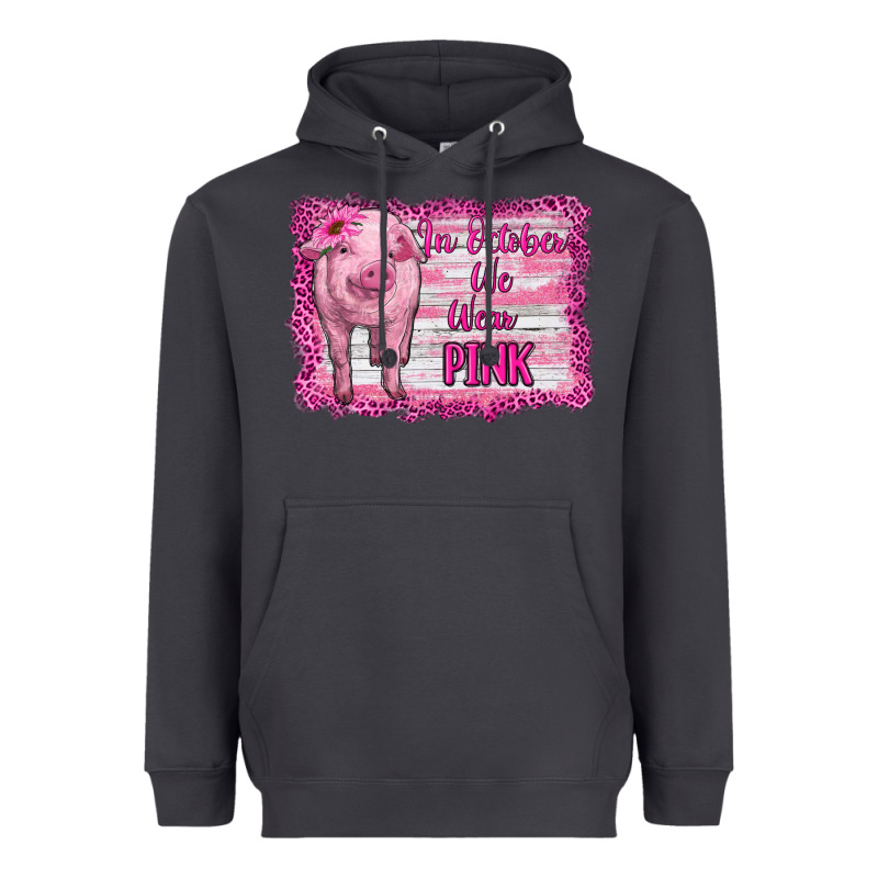 In October We Wear Pink Pig Heavyweight Hoodie by RanaPortraitStore | Teevron