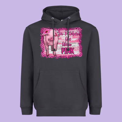 In October We Wear Pink Pig Heavyweight Hoodie Designed By Ranaportraitstore