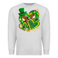 Dove Grey St. Patrick's Day lucky heart Premium Sweatshirt - Neo Western