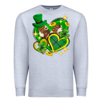 Heather Grey St. Patrick's Day lucky heart Premium Sweatshirt - Neo Western