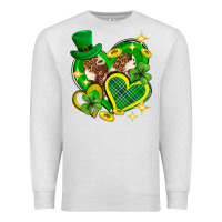Oatmeal Heather St. Patrick's Day lucky heart Premium Sweatshirt - Neo Western
