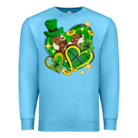 Ocean Blue St. Patrick's Day lucky heart Premium Sweatshirt - Neo Western