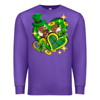Purple St. Patrick's Day lucky heart Premium Sweatshirt - Neo Western