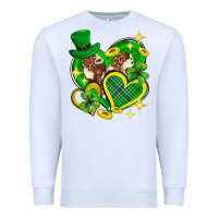 White St. Patrick's Day lucky heart Premium Sweatshirt - Neo Western