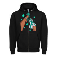 Black Teal Afro Girl Sneakers and Heels Zipper Hoodie - texasbilliewilder