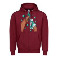 Burgundy Teal Afro Girl Sneakers and Heels Zipper Hoodie - texasbilliewilder