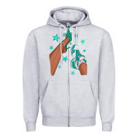 Heather Grey Teal Afro Girl Sneakers and Heels Zipper Hoodie - texasbilliewilder