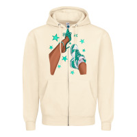 Sandshell Teal Afro Girl Sneakers and Heels Zipper Hoodie - texasbilliewilder