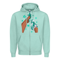 Seafoam Teal Afro Girl Sneakers and Heels Zipper Hoodie - texasbilliewilder