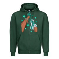 Sports Green Teal Afro Girl Sneakers and Heels Zipper Hoodie - texasbilliewilder