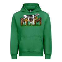 Emerald Western Holstein Cow And Baby Cow Mom Urban Hoodie - LillyAllenDesigns