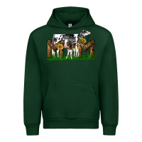 Forest Green Western Holstein Cow And Baby Cow Mom Urban Hoodie - LillyAllenDesigns