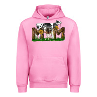 Fuchsia Pink Western Holstein Cow And Baby Cow Mom Urban Hoodie - LillyAllenDesigns