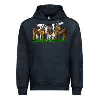 Navy Western Holstein Cow And Baby Cow Mom Urban Hoodie - LillyAllenDesigns
