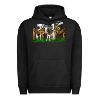 Pigment Black Western Holstein Cow And Baby Cow Mom Urban Hoodie - LillyAllenDesigns