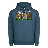 Pigment Midnight Navy Western Holstein Cow And Baby Cow Mom Urban Hoodie - LillyAllenDesigns