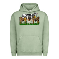 Pigment Oil Green Western Holstein Cow And Baby Cow Mom Urban Hoodie - LillyAllenDesigns
