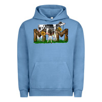 Pigment Pebble Blue Western Holstein Cow And Baby Cow Mom Urban Hoodie - LillyAllenDesigns