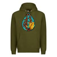 Army Green Fall Teardrop Premium Hoodie - LillyAllenDesigns