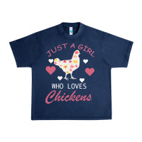 Navy Just A Girl Who Love Chickens Urban Heavy Tee - Bettercallsaul
