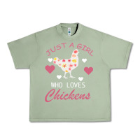 Oil Green Just A Girl Who Love Chickens Urban Heavy Tee - Bettercallsaul