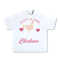 White Just A Girl Who Love Chickens Urban Heavy Tee - Bettercallsaul