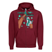 Burgundy Teal I Have Two Moods Afro Girl Sneakers Zipper Hoodie - texasbilliewilder