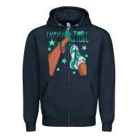 Navy Teal I Have Two Moods Afro Girl Sneakers Zipper Hoodie - texasbilliewilder