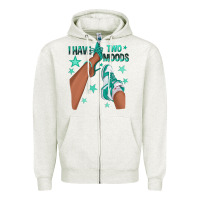 Oatmeal Heather Teal I Have Two Moods Afro Girl Sneakers Zipper Hoodie - texasbilliewilder