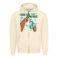 Sandshell Teal I Have Two Moods Afro Girl Sneakers Zipper Hoodie - texasbilliewilder
