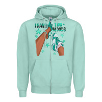 Seafoam Teal I Have Two Moods Afro Girl Sneakers Zipper Hoodie - texasbilliewilder