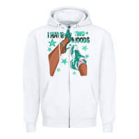 White Teal I Have Two Moods Afro Girl Sneakers Zipper Hoodie - texasbilliewilder