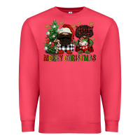 Cardinal merry christmas buffalo afro gnomies Premium Sweatshirt - FaDigitalArtStudio
