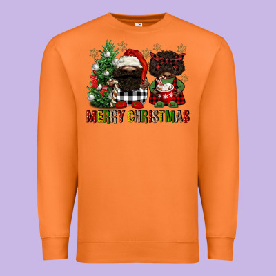 Merry Christmas Buffalo Afro Gnomies Premium Sweatshirt Designed By Fadigitalartstudio
