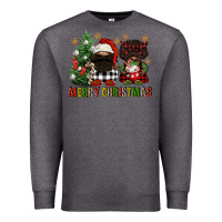 Charcoal Heather merry christmas buffalo afro gnomies Premium Sweatshirt - FaDigitalArtStudio