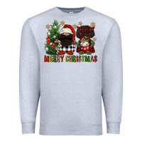 Heather Grey merry christmas buffalo afro gnomies Premium Sweatshirt - FaDigitalArtStudio