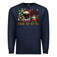 Navy merry christmas buffalo afro gnomies Premium Sweatshirt - FaDigitalArtStudio