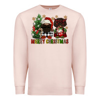 Pale Pink merry christmas buffalo afro gnomies Premium Sweatshirt - FaDigitalArtStudio
