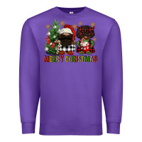 Purple merry christmas buffalo afro gnomies Premium Sweatshirt - FaDigitalArtStudio
