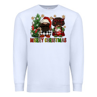 White merry christmas buffalo afro gnomies Premium Sweatshirt - FaDigitalArtStudio